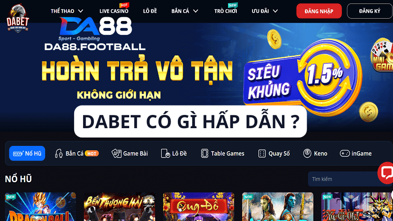 Dabet - Sân chơi cá cược đổi thưởng uy tín hàng đầu nằm 2024 46 Dabet rất biết cách mang đến cho anh trải nghiệm tuyệt vời