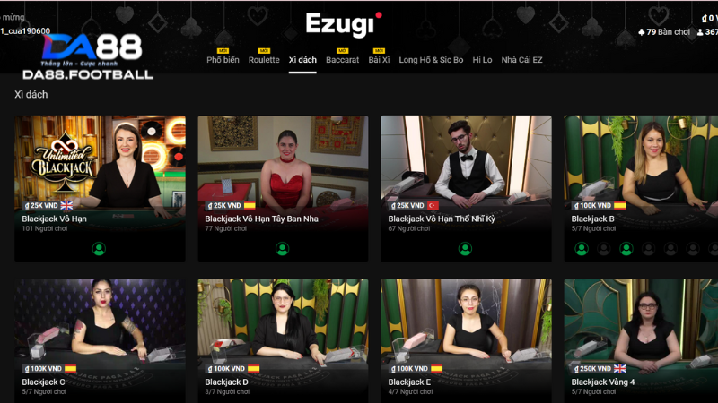 Eguzi Casino - Bùng Nổ Với Sân Chơi Bài Online Đẳng Cấp 5 Blackjack 5 luôn được anh em cược thủ đón nhận