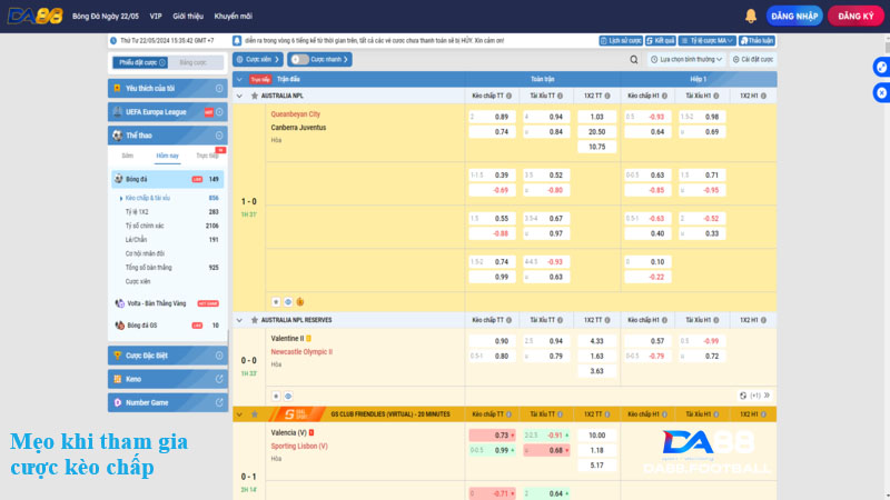 Mẹo và chiến lược đặt cược kèo chấp tăng cao khả năng chiến thắng