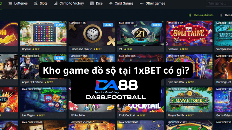 1xBet - Vũ khí bí mật của thị trường cá cược giải trí 51 Các sảnh game đa dạng thể loại cá cược hấp dẫn, lôi cuốn