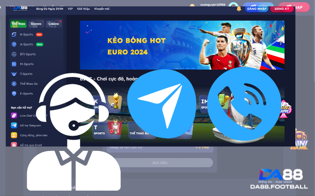 Liên Hệ DA88 - Xử Lý Thần Tốc Chỉ Trong 5 Phút 3 Phương thức liên hệ qua Telegram hoặc Zalo