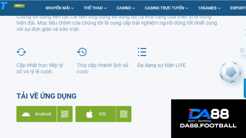 1xBet - Vũ khí bí mật của thị trường cá cược giải trí 6 Sân chơi có tính năng ứng dụng cho các dòng điện thoại