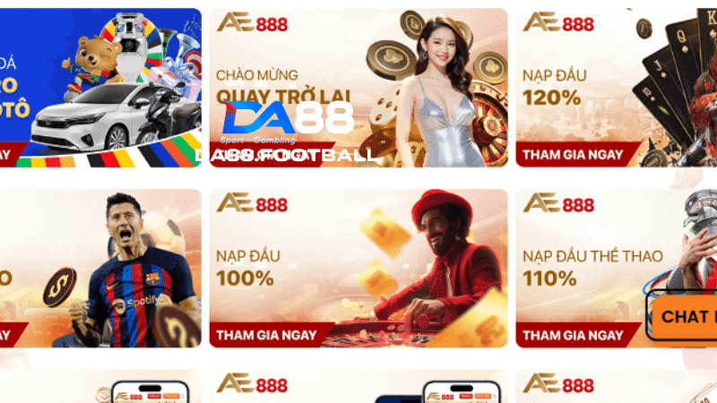 Tham gia AE888 - Nhà cái cá cược trực tuyến uy tín, an toàn 2022 4 Khuyến mãi hoàn trả hấp dẫn với tỷ lệ hoàn trả cao nhất nhì hiện nay