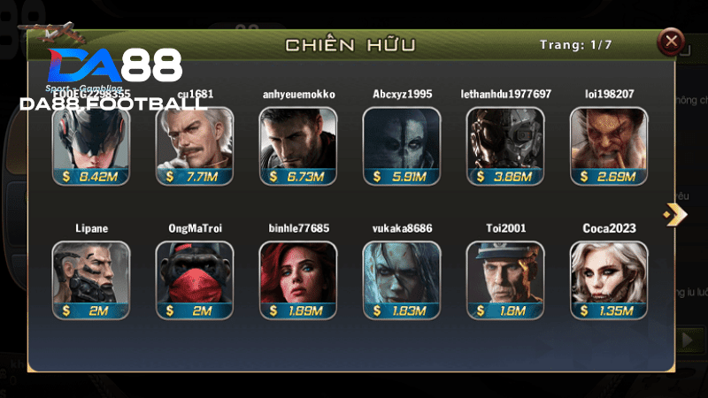 Tài Xỉu DA88 - Chơi game hay, nhận quà mỏi tay 3 Vinh danh cao thủ trên bảng xếp hạng Tài Xỉu tại DA88