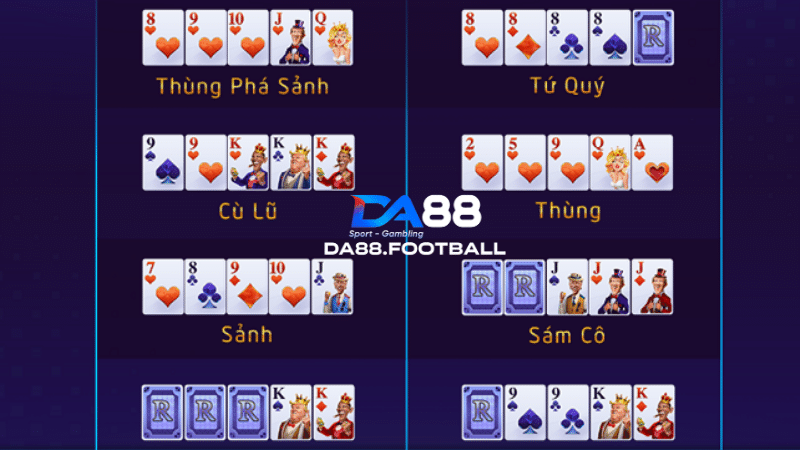 Poker DA88 - Ông trùm trong làng game bài đổi thưởng năm 2024 6 Khám phá các hạn mức đặt cược có trong game bài Poker