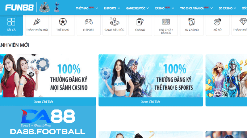 Nhà cái Fun88 - Sân chơi cá cược trực tuyến cho mọi lứa tuổi 6 Khuyến mãi hấp dẫn vô cùng tại Fun88